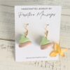 Puerto Rico flower cookie earrings green