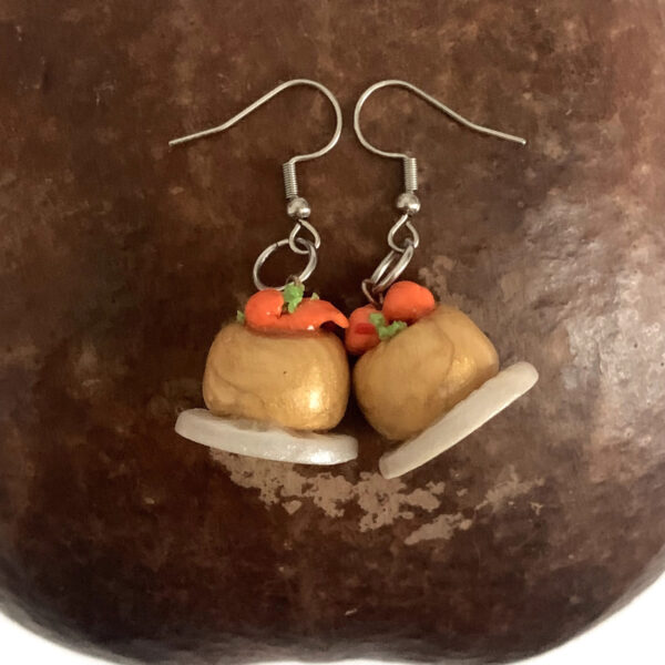Puerto Rican mofong earrings hanging