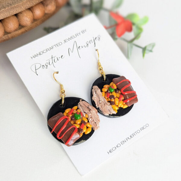 puerto rico christmas food earrings side view