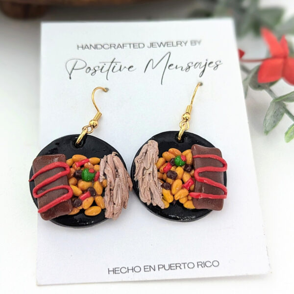 boricua christmas earrings on jewelry card