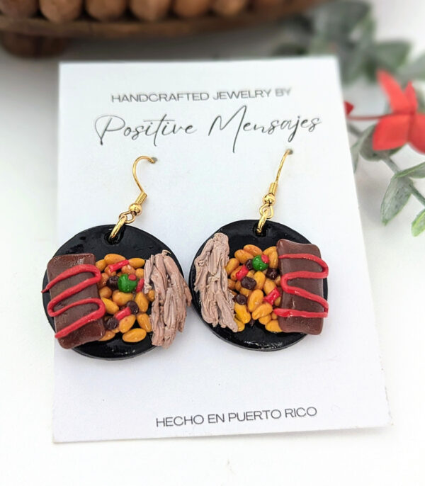 boricua christmas earrings on jewelry card