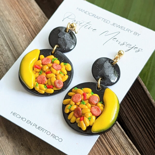 Arroz Con Salchichas Earrings With a Slice of Avocado - Image 4