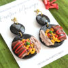 boricua food earrings with gold pieces