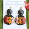 Puerto Rico round food earrings with flower