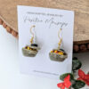 mini food earrings with gold hooks side view