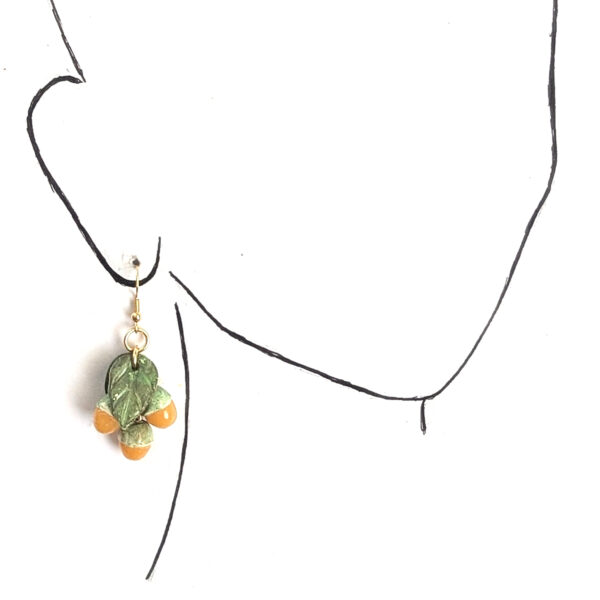 Quenepa Fruit With Leaves Earrings - Image 7