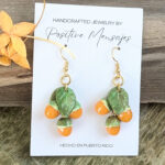 Quenepa Fruit With Leaves Earrings