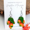 mango fruit earrings with red flowers