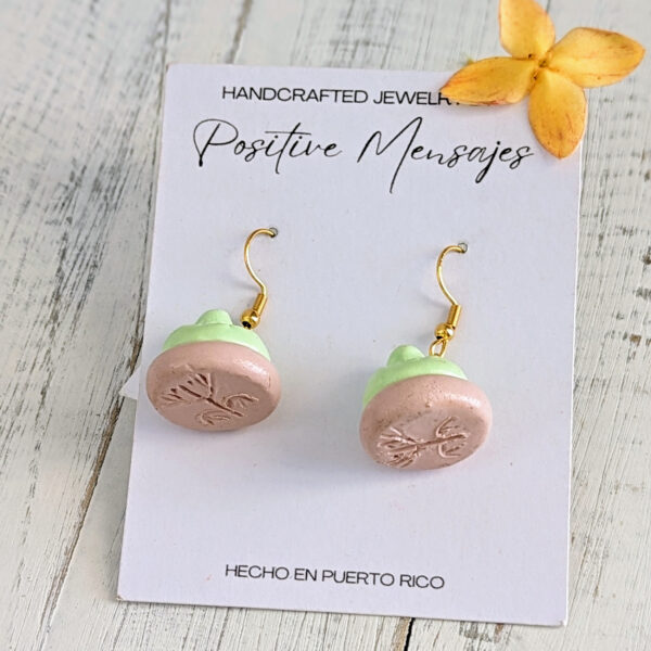 Puerto Rico cookie earrings with taino coqui symbol