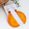 empanada food earrings with beads