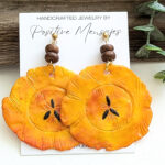 Handmade Tropical Tostones With Beads Earrings
