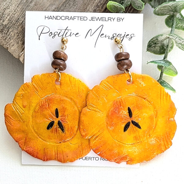 Handmade Tropical Tostones With Beads Earrings - Image 3