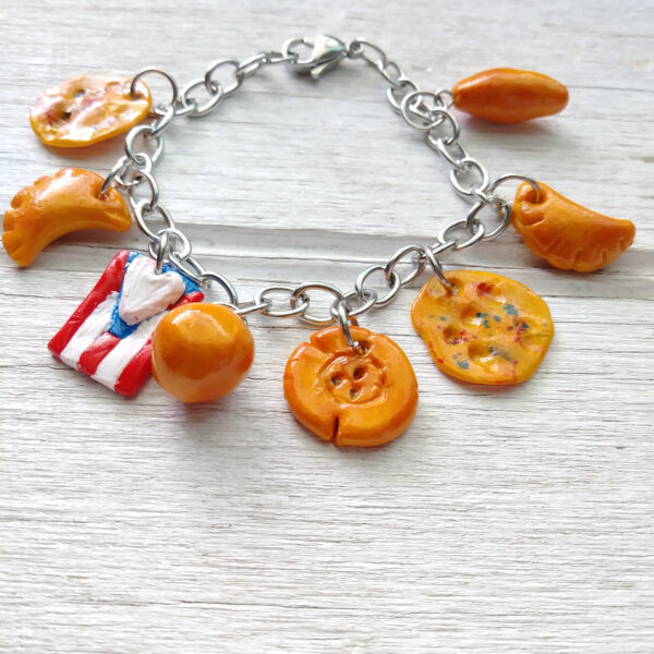 puerto rican flag and food bracelet