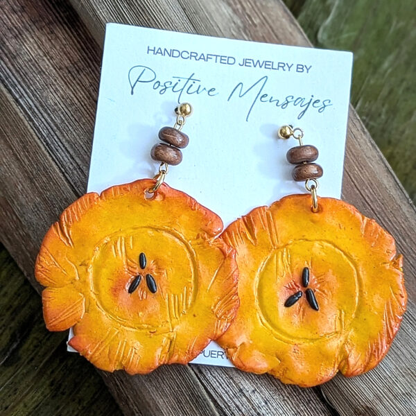 Handmade Tropical Tostones With Beads Earrings - Image 3