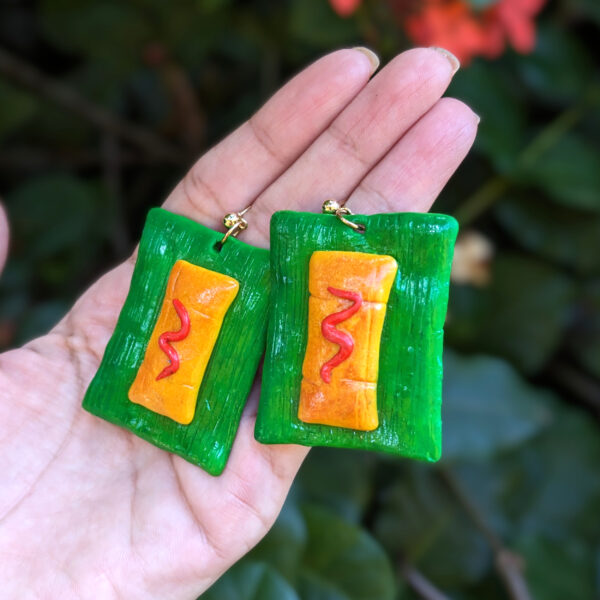 Pasteles En Hoja Large Stud Dangle Earrings - Image 2