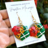 puerto rico christmas food earrings on hand