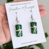 Puerto Rico handmade Pasteles earrings side view