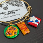 Puerto Rico Pasteles, Flag, Rice With Taino Sun Symbol Bracelet