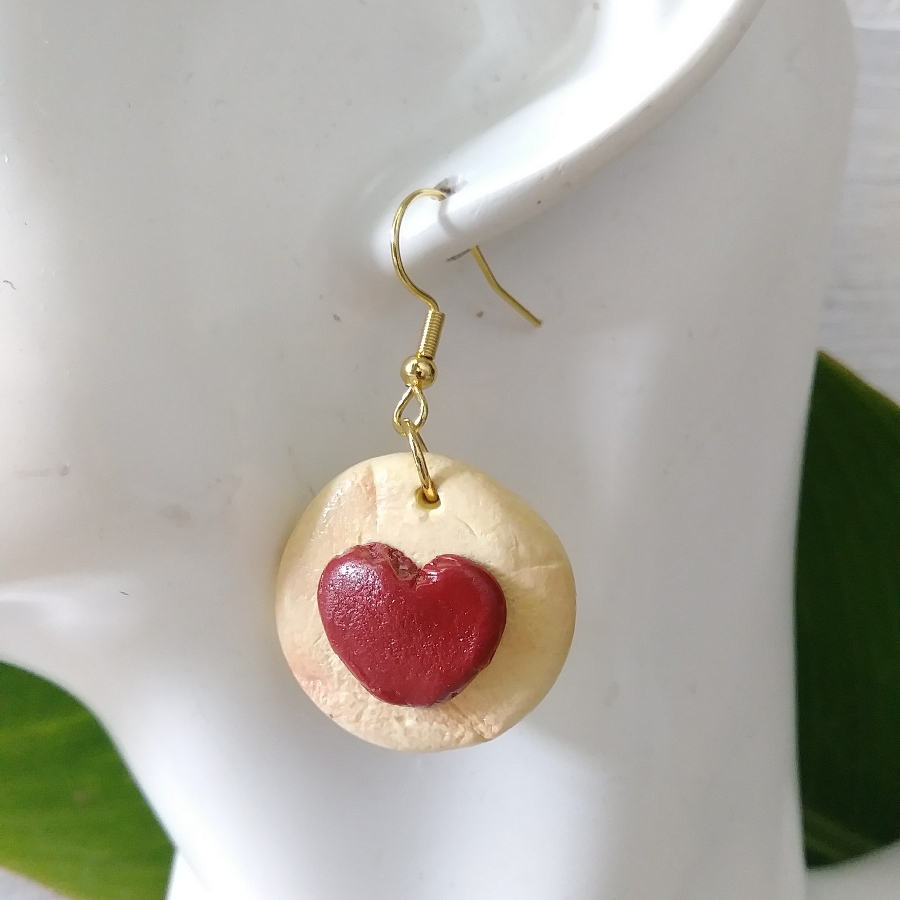 Mantecaditos De Guayaba Cookie Heart Earrings