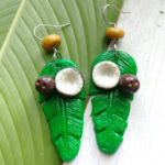 Coconuts On Leaf Earrings
