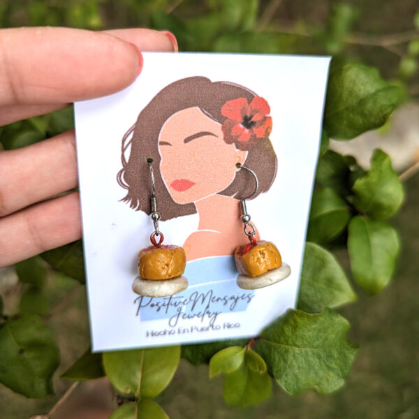 mofongo earrings on card