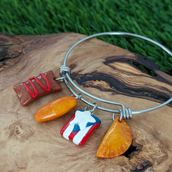 Boricua Pastel Alcapurria Empanadilla Flag Bracelet - Image 3