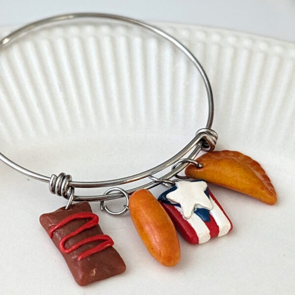 puerto rico flag bracelet with food charms