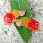 Jibarito Hat With Maga Flower and Beloved Frog Earrings