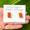 pasteles con ketchup stud earrings on plantain leaf