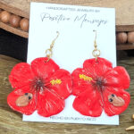 Flor De Maga Earrings with a Touch of the Puerto Rican Frog