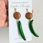 Platano Verde Long Green Plantain Earrings