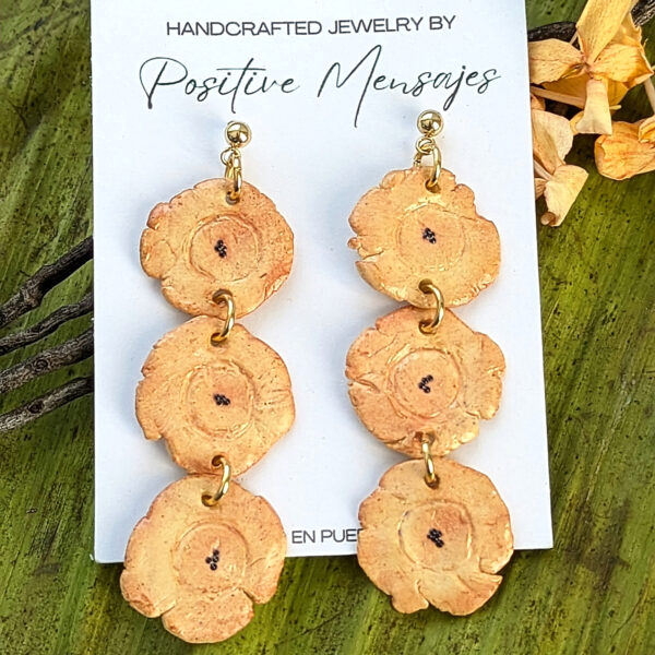 Puerto Rican tostones earrings on jewelry card