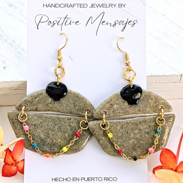 big rice pot earrings with beads