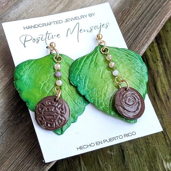 Oregano Brujo Taino Symbol Earrings - Image 2