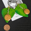 penny underneath taino leaf earrings