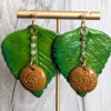 puerto rico taino indian leaf earrings