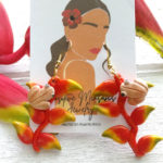 Puerto Rican Frog-Inspired Heliconia Flower Earrings