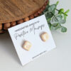 guava puff pastry earrings on jewelry card