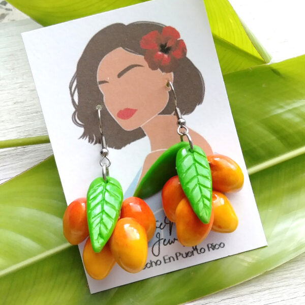 Puerto Rico Orange Mango Earrings - Image 3