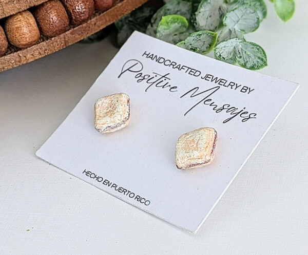 square puff pastry earrings right view