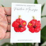 Puerto Rico Mini Maga Hibiscus Flower Earrings