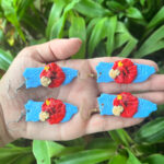 Puerto Rico Map Earrings with Frog and Maga Flower