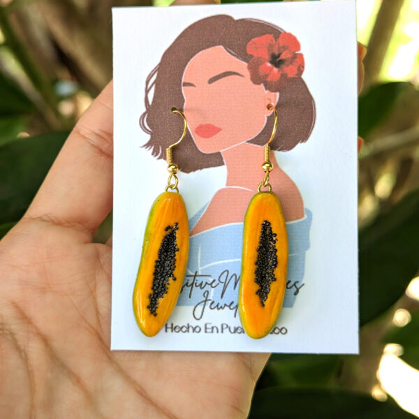 Papaya Puerto Rico Fruit Earrings