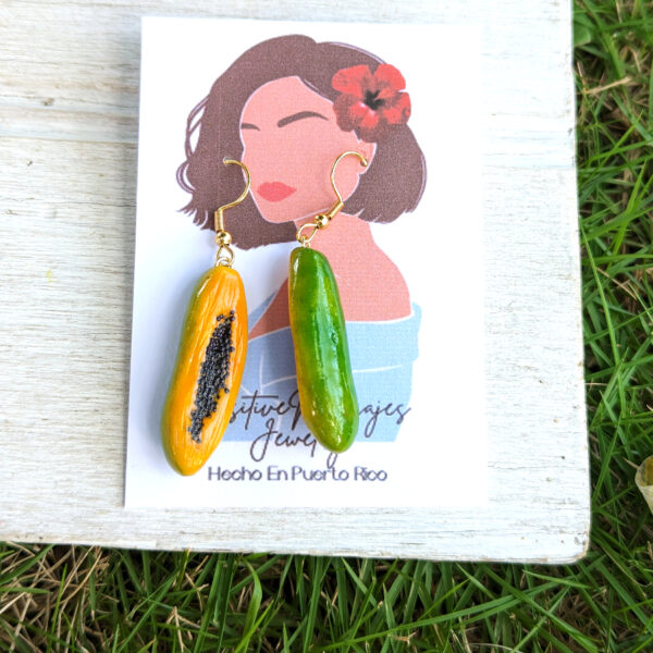 Papaya Puerto Rico Fruit Earrings - Image 4