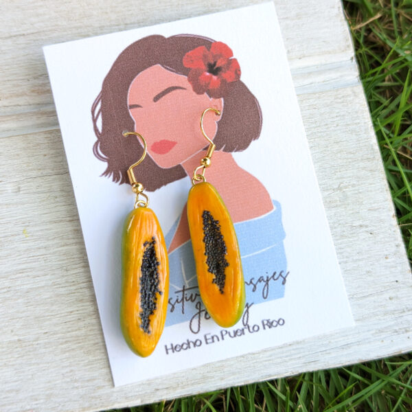 Papaya Puerto Rico Fruit Earrings - Image 3