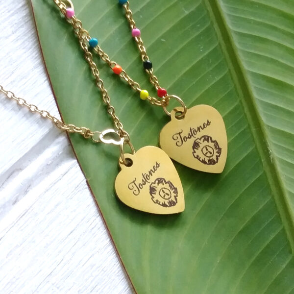 tostones heart necklace left view