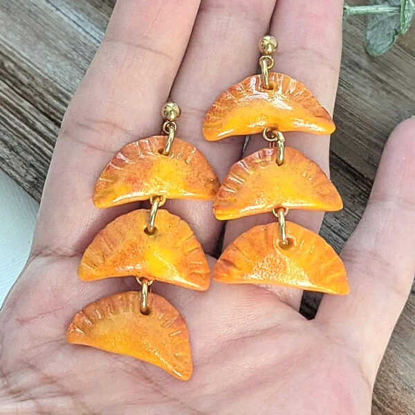 Empanadilla Three Tier Dangle Earrings - Image 5