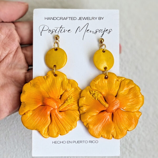 Puerto Rico yellow hibiscus flower jewelry