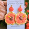 Flor de maga pink yellow earrings with flowers