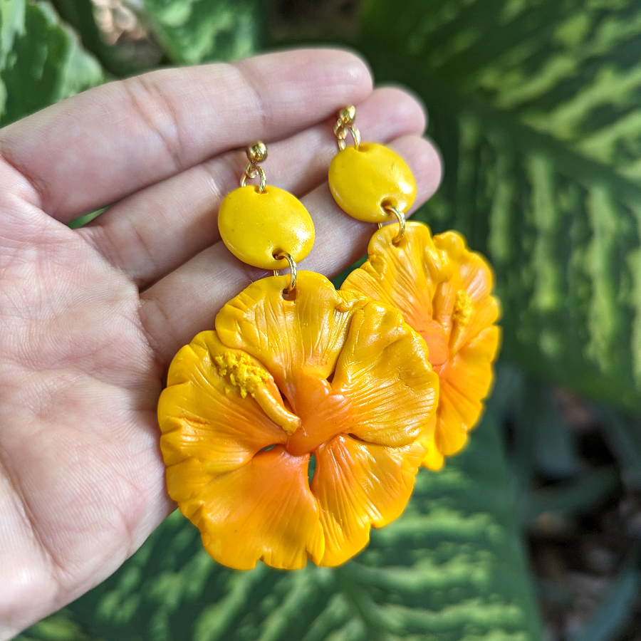 ORANGE FLORAL HARMONY EARRING